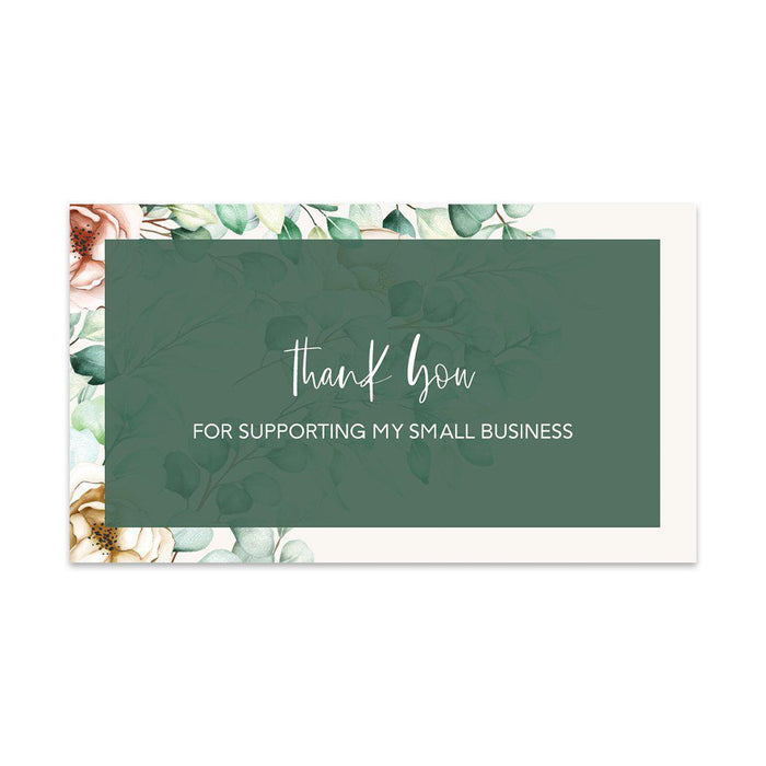 Thank You For Supporting My Small Business Cards, Business Card for Small Business Owners Design 2-Set of 100-Andaz Press-Ivory and Champagne Roses-