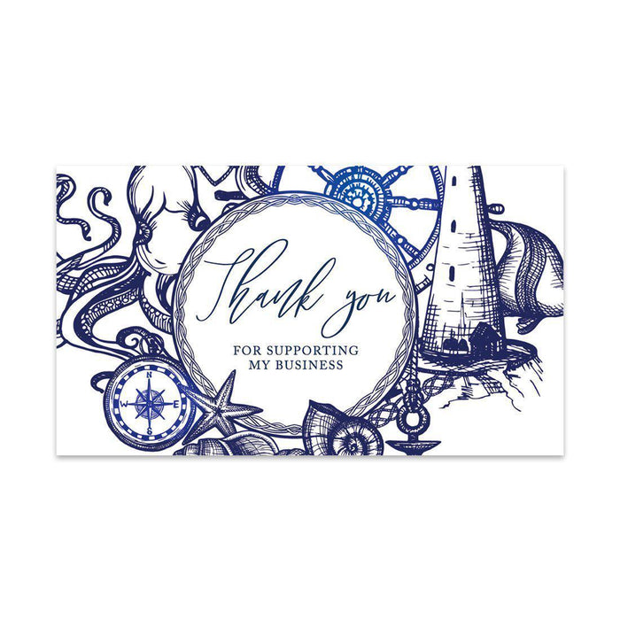 Thank You For Supporting My Small Business Cards, Business Card for Small Business Owners Design 2-Set of 100-Andaz Press-Nautical-