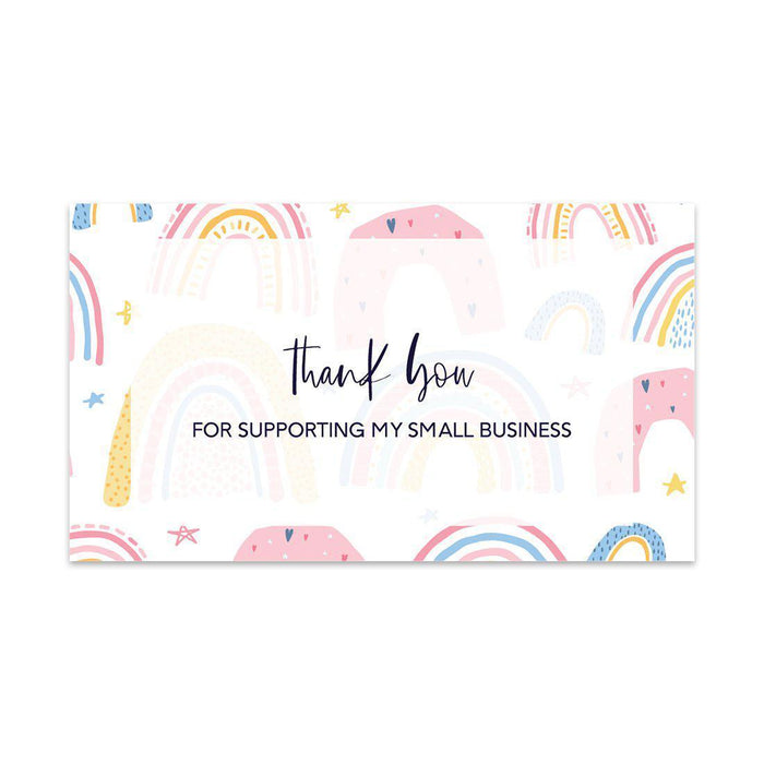 Thank You For Supporting My Small Business Cards, Business Card for Small Business Owners Design 2-Set of 100-Andaz Press-Rainbows and Stars-