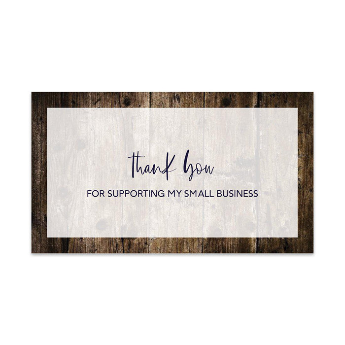 Thank You For Supporting My Small Business Cards, Business Card for Small Business Owners Design 2-Set of 100-Andaz Press-Rustic Wood-