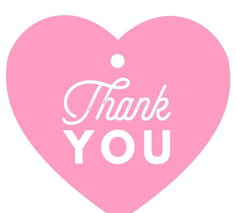 Thank You Heart Gift Tags, Chic Style-Set of 30-Andaz Press-Bubblegum Pink-