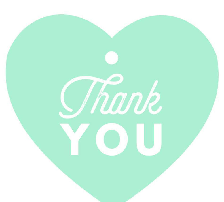 Thank You Heart Gift Tags, Chic Style-Set of 30-Andaz Press-Mint Green-