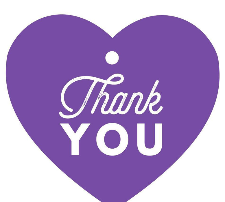 Thank You Heart Gift Tags, Chic Style-Set of 30-Andaz Press-Purple-