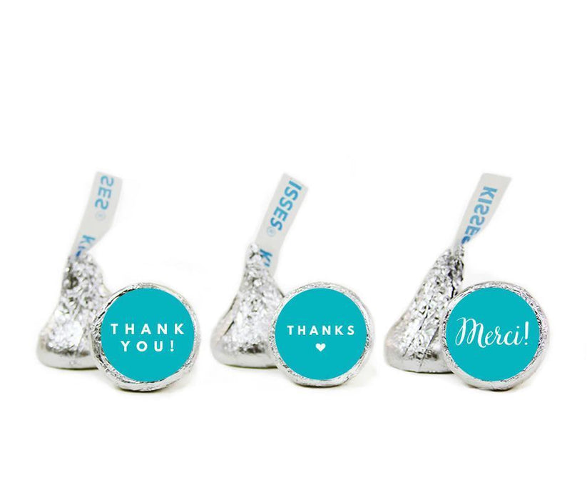 Thank You Hershey's Kisses Stickers-Set of 216-Andaz Press-Aqua-