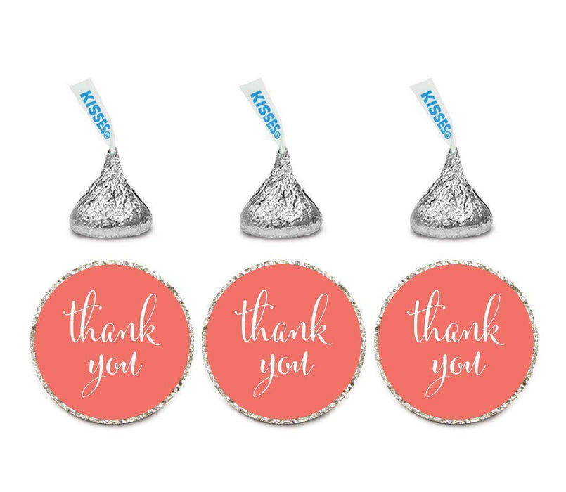 Thank You Hersheys Kisses Stickers-Set of 216-Andaz Press-Deep Coral-