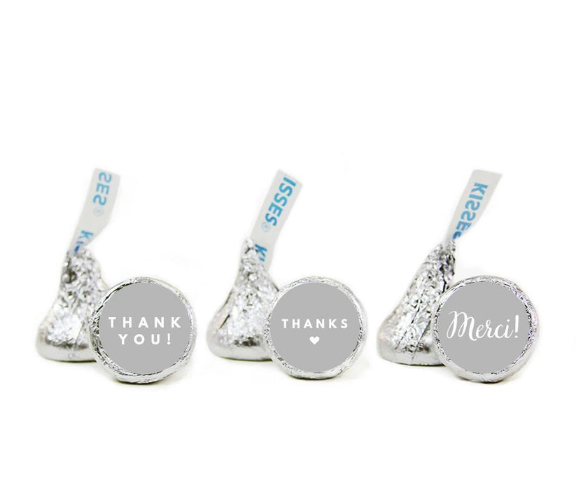 Thank You Hershey's Kisses Stickers-Set of 216-Andaz Press-Gray-