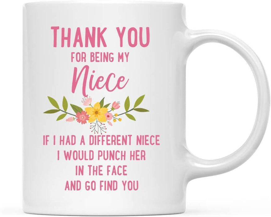Thank You for Being Ceramic Coffee Mug Floral Punch in Face Collection-Set of 1-Andaz Press-Aunt-