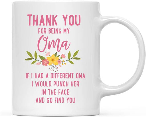 Thank You for Being Ceramic Coffee Mug Floral Punch in Face Collection-Set of 1-Andaz Press-Aunt-