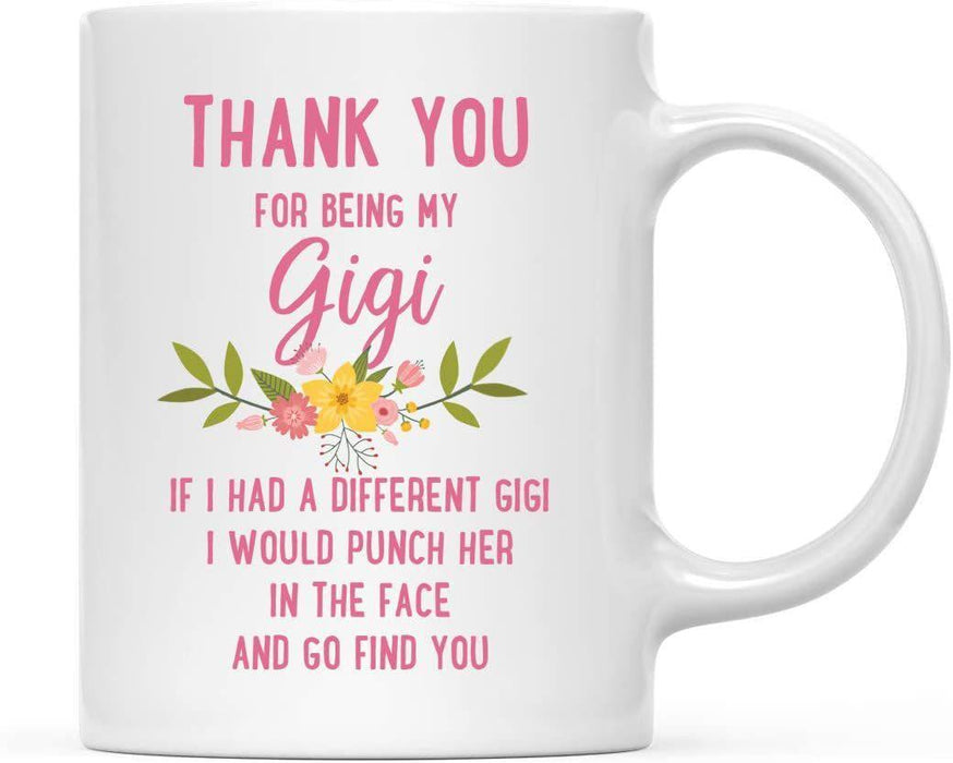 Thank You for Being Ceramic Coffee Mug Floral Punch in Face Collection-Set of 1-Andaz Press-Aunt-
