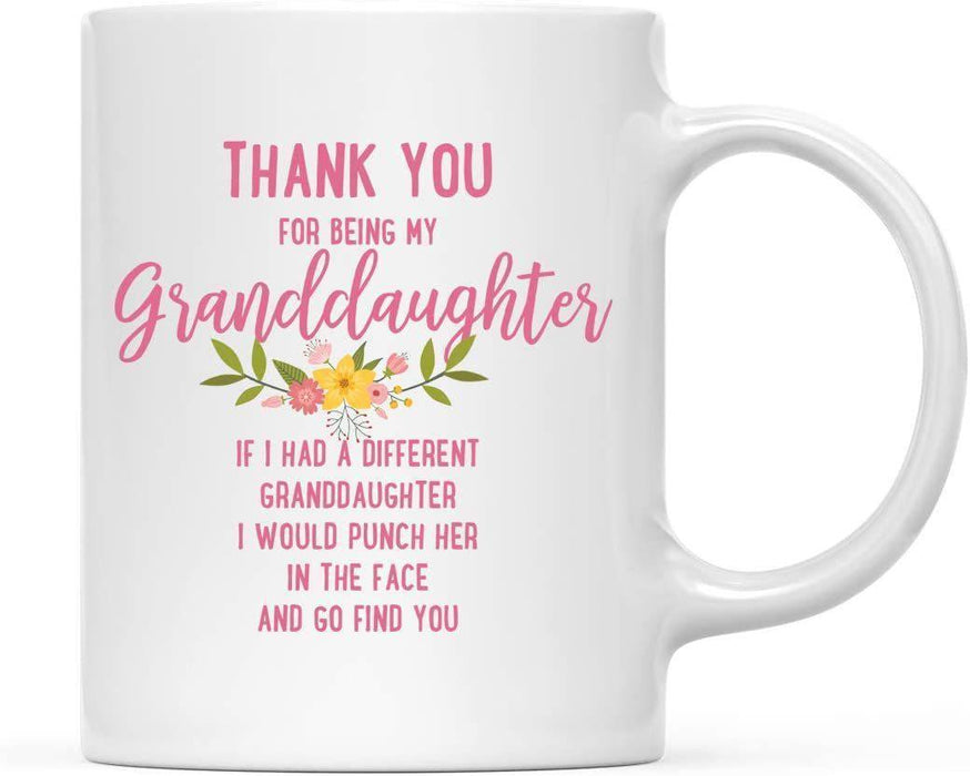 Thank You for Being Ceramic Coffee Mug Floral Punch in Face Collection-Set of 1-Andaz Press-Granddaughter-