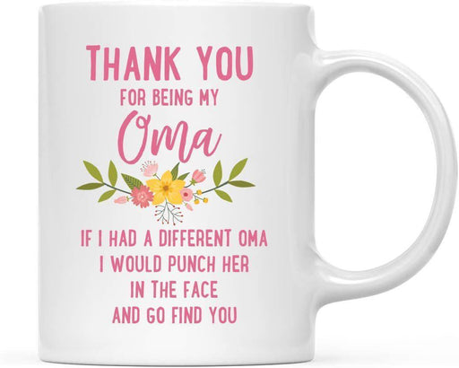 Thank You for Being Ceramic Coffee Mug Floral Punch in Face Collection-Set of 1-Andaz Press-Oma-