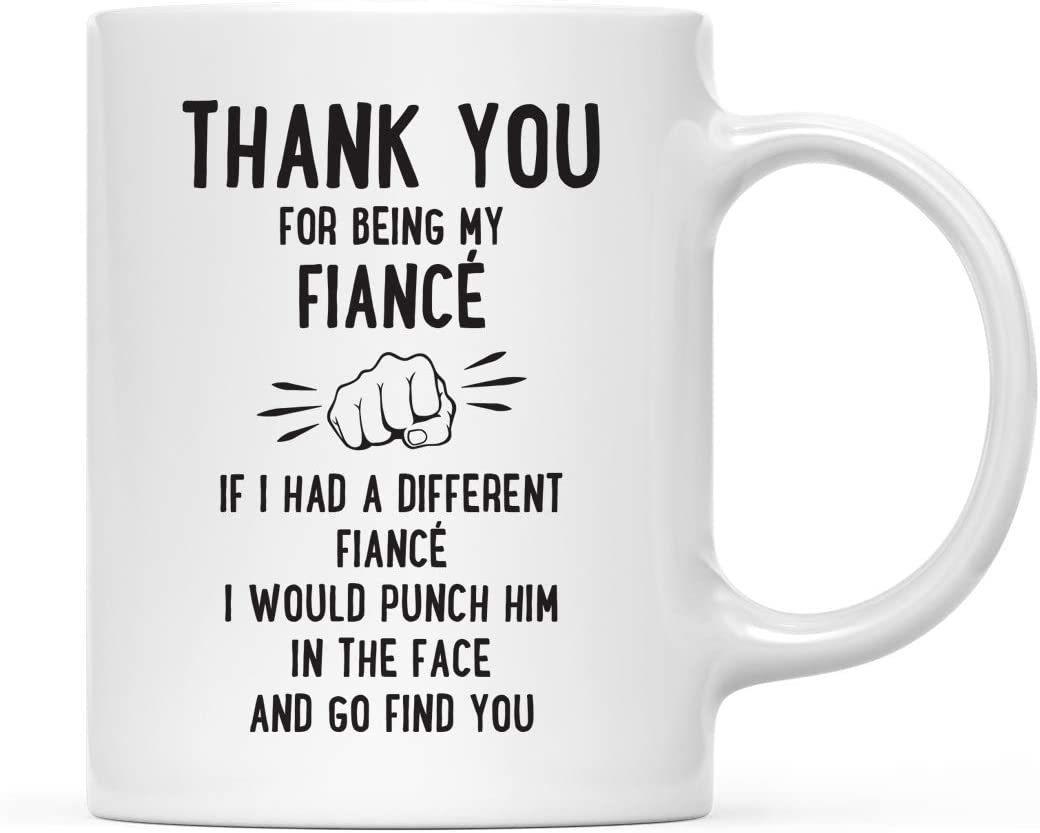 Thank You for Being Ceramic Coffee Mug Punch in Face Collection-Set of 1-Andaz Press-Fiancé-