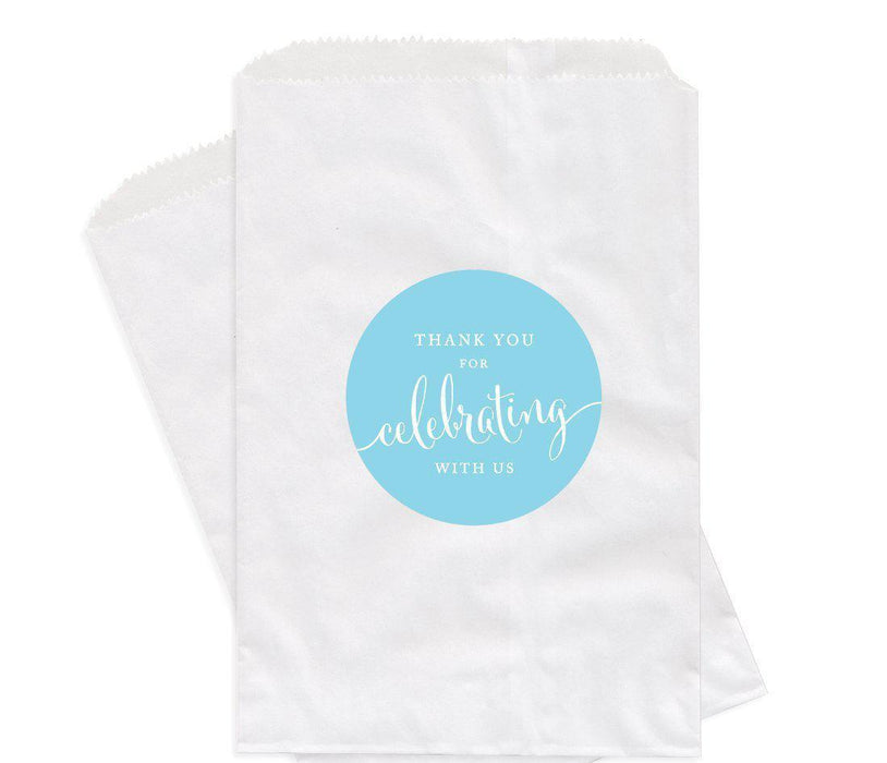 Thank You for Celebrating With Us Favor Bags-Set of 24-Andaz Press-Baby Blue-