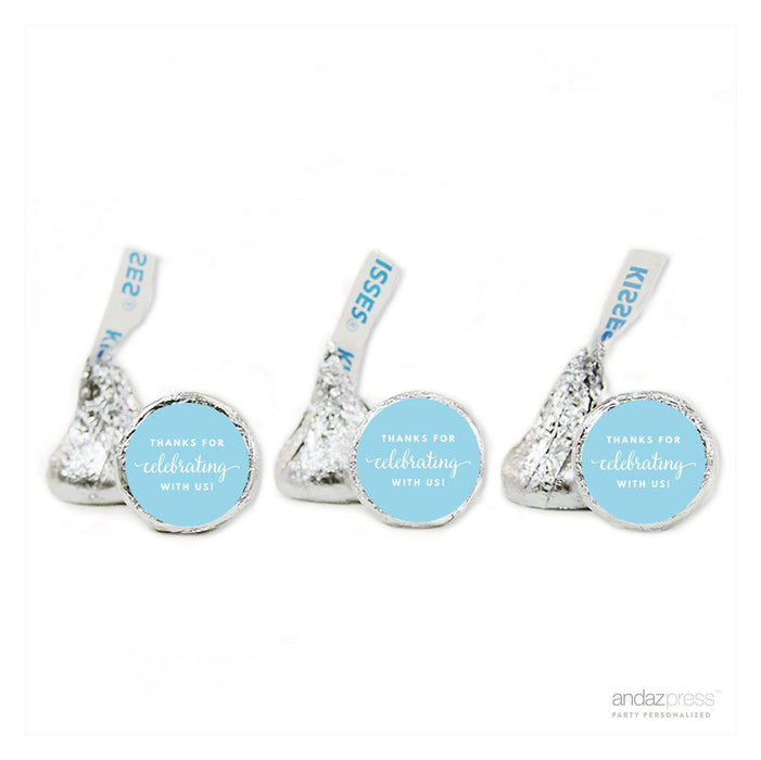 Thanks For Celebrating With Us! Hershey's Kiss Stickers-Set of 216-Andaz Press-Baby Blue-