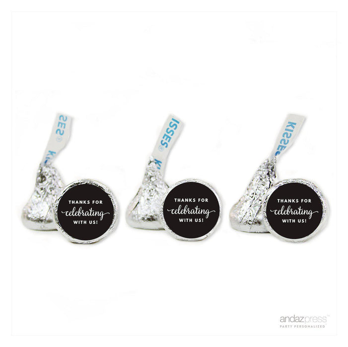 Thanks For Celebrating With Us! Hershey's Kiss Stickers-Set of 216-Andaz Press-Black-