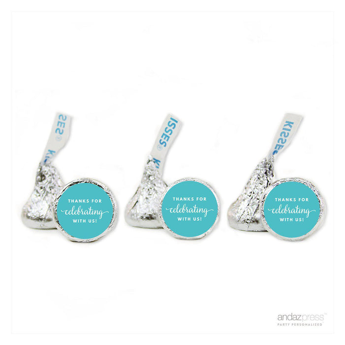 Thanks For Celebrating With Us! Hershey's Kiss Stickers-Set of 216-Andaz Press-Diamond Blue-