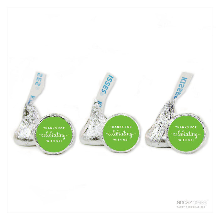 Thanks For Celebrating With Us! Hershey's Kiss Stickers-Set of 216-Andaz Press-Kiwi Green-
