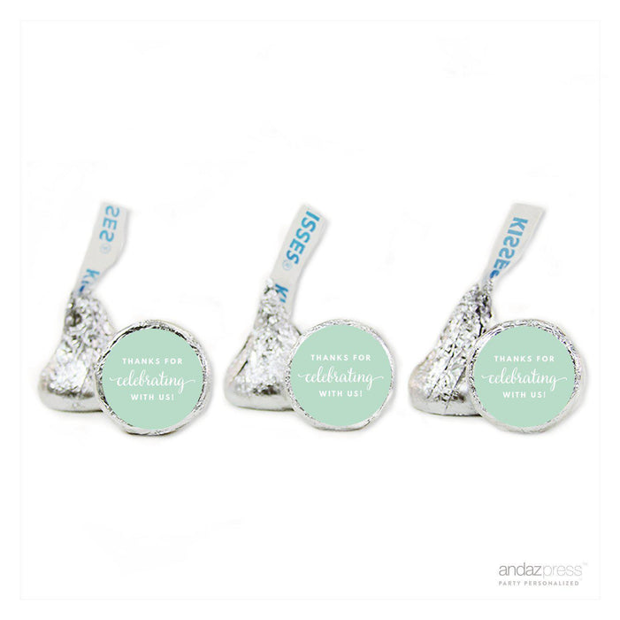 Thanks For Celebrating With Us! Hershey's Kiss Stickers-Set of 216-Andaz Press-Mint Green-