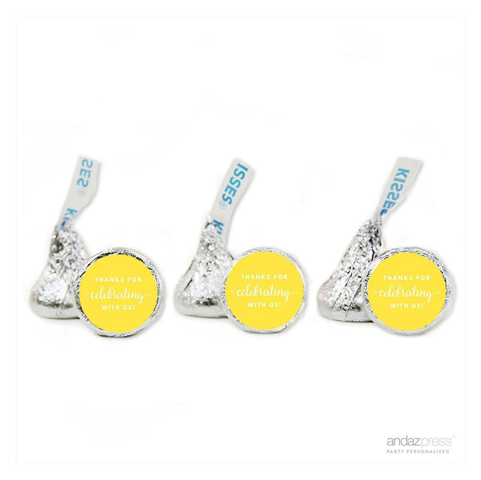 Thanks For Celebrating With Us! Hershey's Kiss Stickers-Set of 216-Andaz Press-Yellow-