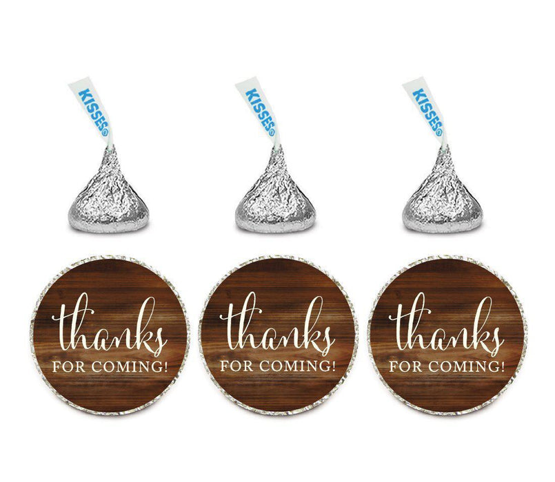 Thanks For Coming Hersheys Kisses Stickers-Set of 216-Andaz Press-Rustic Wood Print-