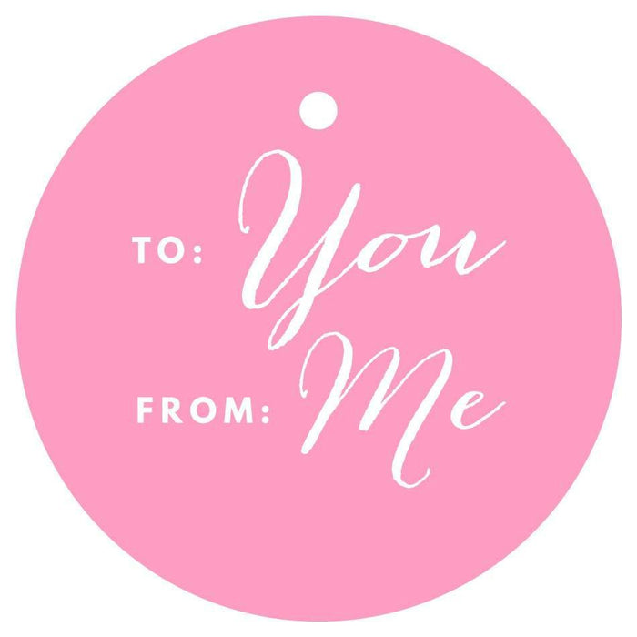 To / From Circle Gift Tags, Chic Style-Set of 24-Andaz Press-Bubblegum Pink-