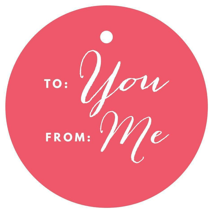To / From Circle Gift Tags, Chic Style-Set of 24-Andaz Press-Coral-