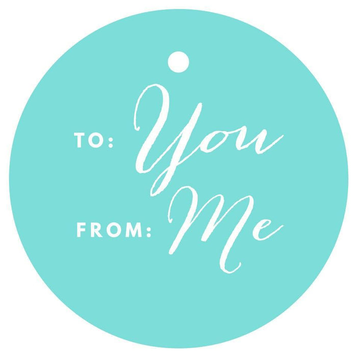To / From Circle Gift Tags, Chic Style-Set of 24-Andaz Press-Diamond Blue-