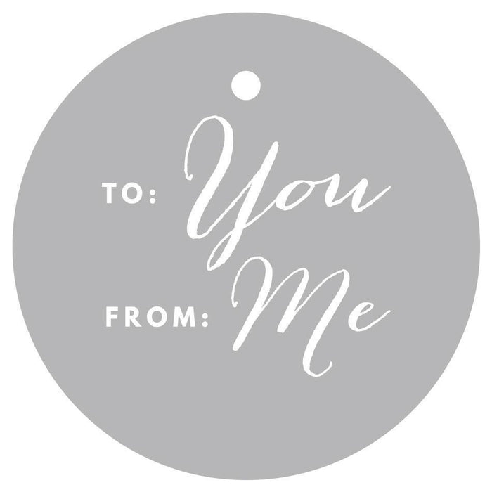 To / From Circle Gift Tags, Chic Style-Set of 24-Andaz Press-Gray-