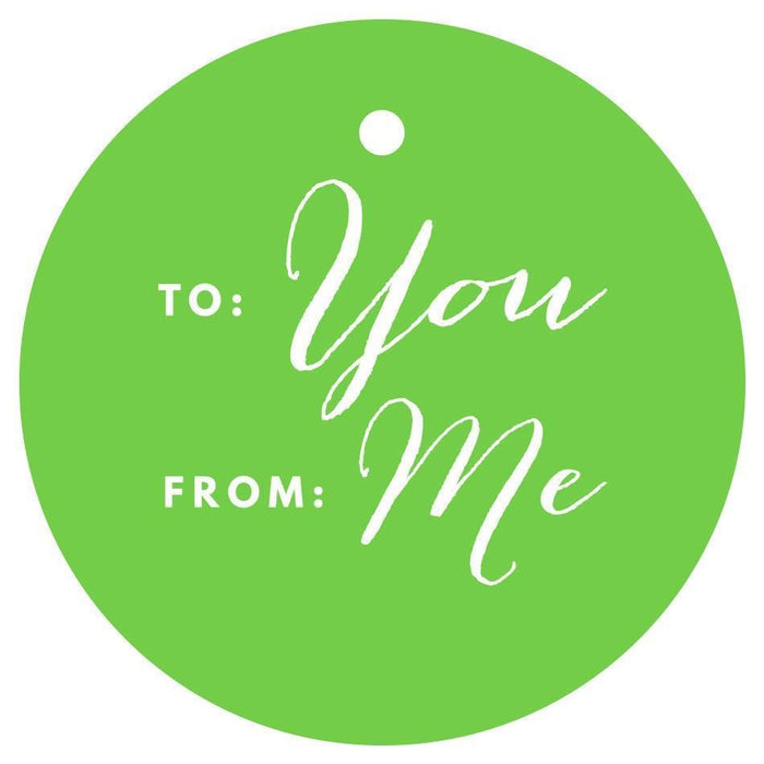 To / From Circle Gift Tags, Chic Style-Set of 24-Andaz Press-Kiwi Green-