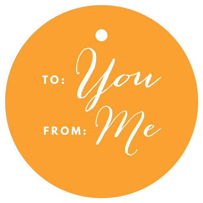 To / From Circle Gift Tags, Chic Style-Set of 24-Andaz Press-Orange-