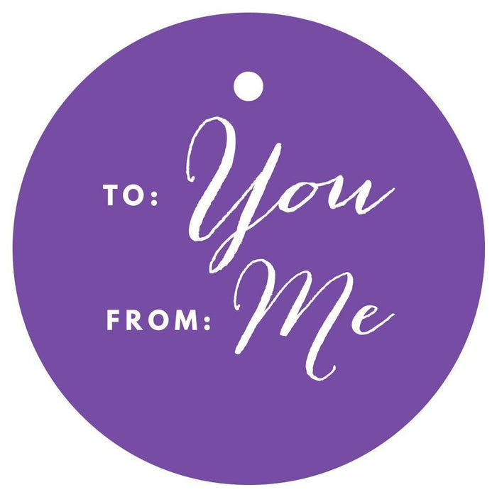 To / From Circle Gift Tags, Chic Style-Set of 24-Andaz Press-Purple-