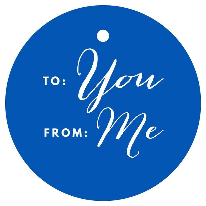 To / From Circle Gift Tags, Chic Style-Set of 24-Andaz Press-Royal Blue-