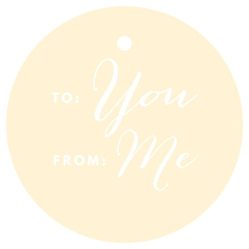 To / From Circle Gift Tags, Chic Style-Set of 24-Andaz Press-Ivory-