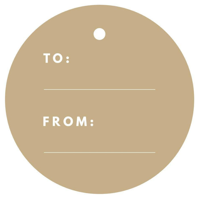To / From Circle Gift Tags, Modern Style-Set of 24-Andaz Press-Ivory-