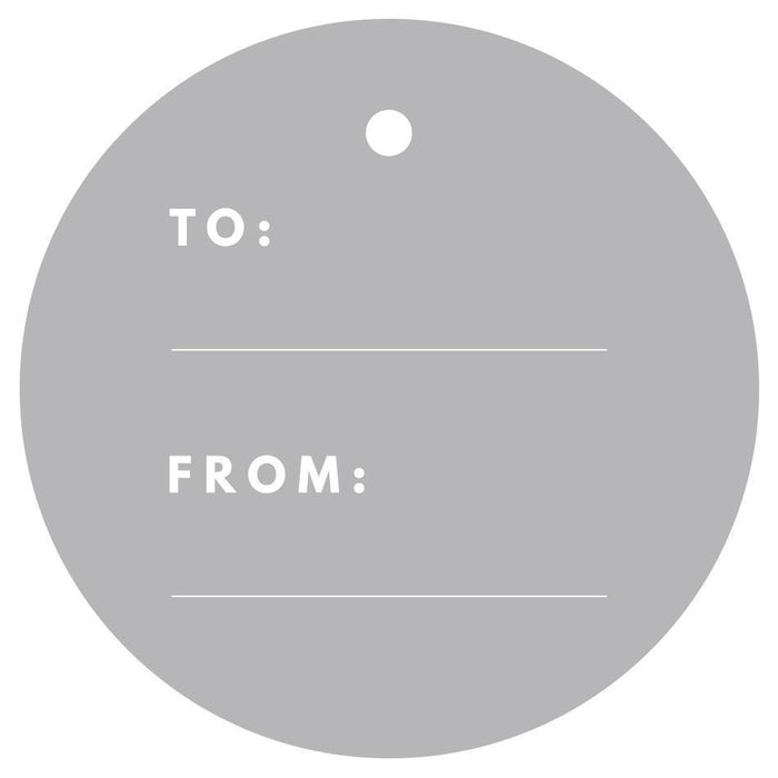 To / From Circle Gift Tags, Modern Style-Set of 24-Andaz Press-Ivory-