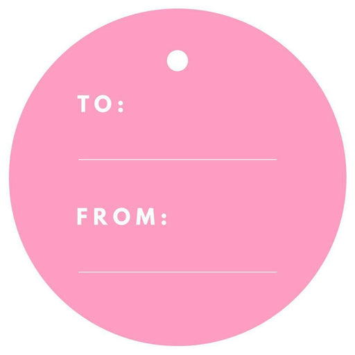 To / From Circle Gift Tags, Modern Style-Set of 24-Andaz Press-Ivory-