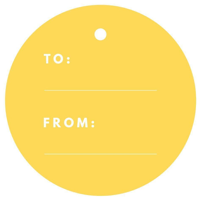To / From Circle Gift Tags, Modern Style-Set of 24-Andaz Press-Ivory-