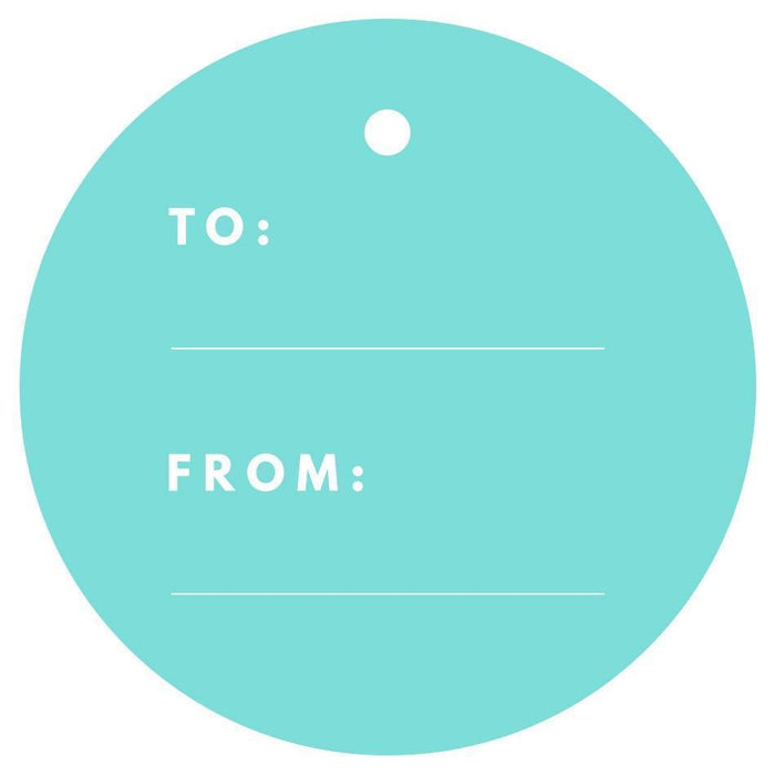 To / From Circle Gift Tags, Modern Style-Set of 24-Andaz Press-Diamond Blue-