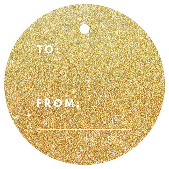 To / From Circle Gift Tags, Modern Style-Set of 24-Andaz Press-Gold-