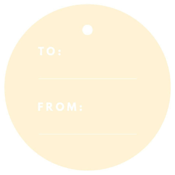 To / From Circle Gift Tags, Modern Style-Set of 24-Andaz Press-Ivory-