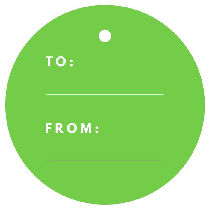 To / From Circle Gift Tags, Modern Style-Set of 24-Andaz Press-Kiwi Green-