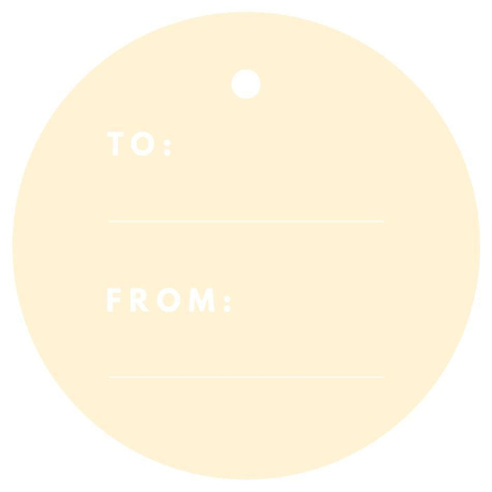 To / From Circle Gift Tags, Modern Style-Set of 24-Andaz Press-Ivory-