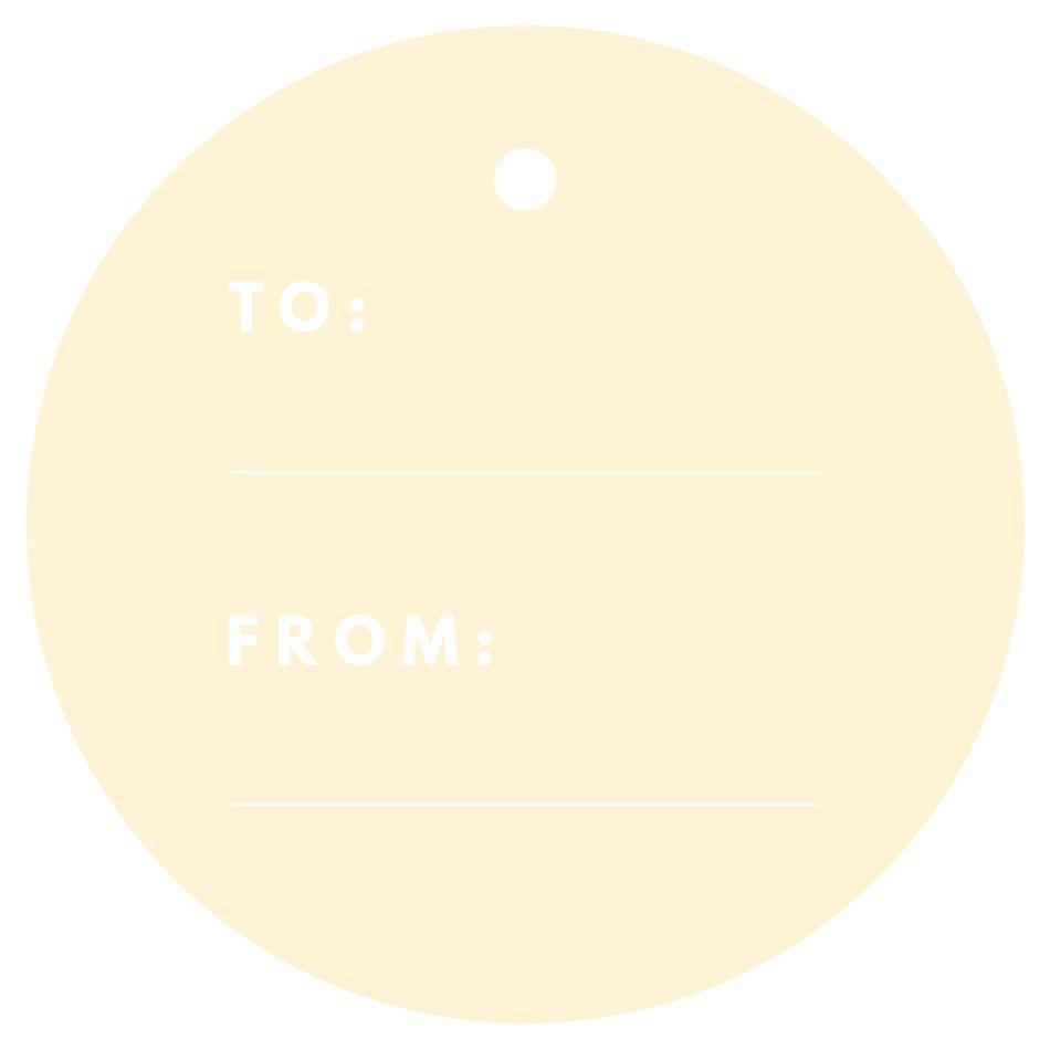 To / From Circle Gift Tags, Modern Style-Set of 24-Andaz Press-Ivory-