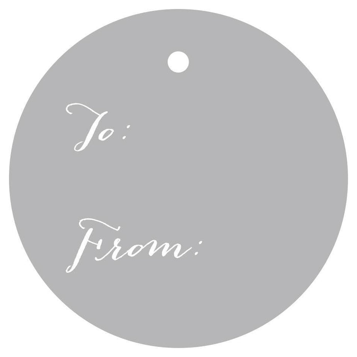 To / From Circle Gift Tags, Whimsical Style-Set of 24-Andaz Press-Ivory-