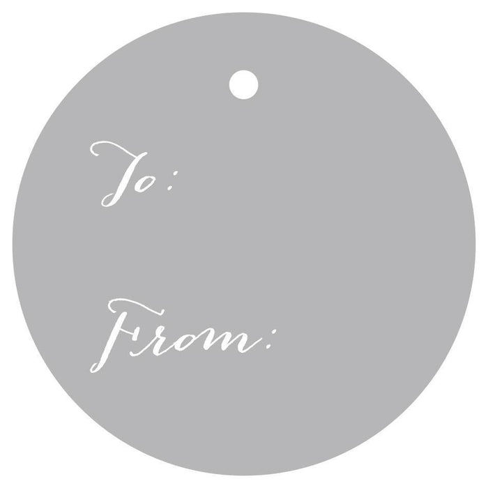 To / From Circle Gift Tags, Whimsical Style-Set of 24-Andaz Press-Gray-