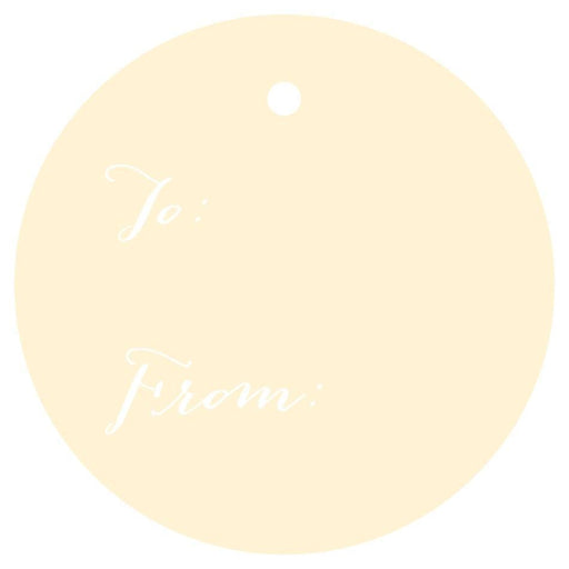 To / From Circle Gift Tags, Whimsical Style-Set of 24-Andaz Press-Ivory-
