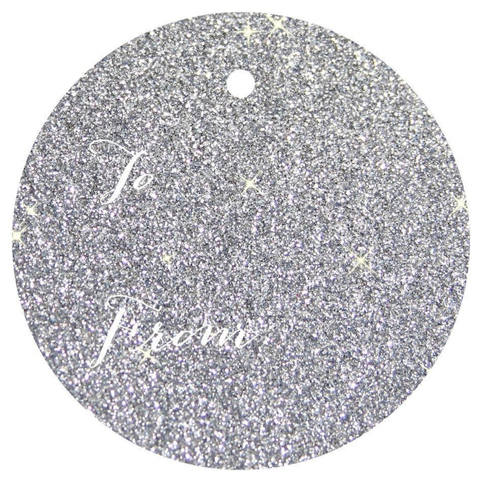 To / From Circle Gift Tags, Whimsical Style-Set of 24-Andaz Press-Silver-