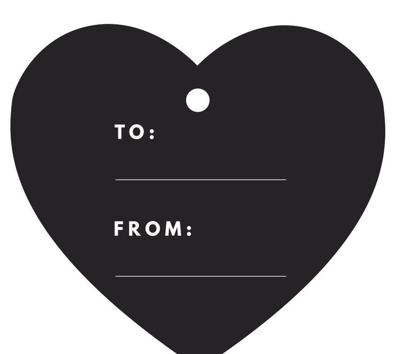 To / From Heart Gift Tags, Modern Style-Set of 30-Andaz Press-Black-