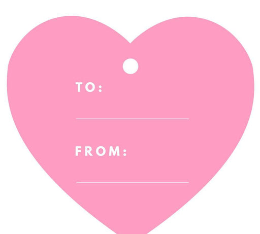 To / From Heart Gift Tags, Modern Style-Set of 30-Andaz Press-Bubblegum Pink-