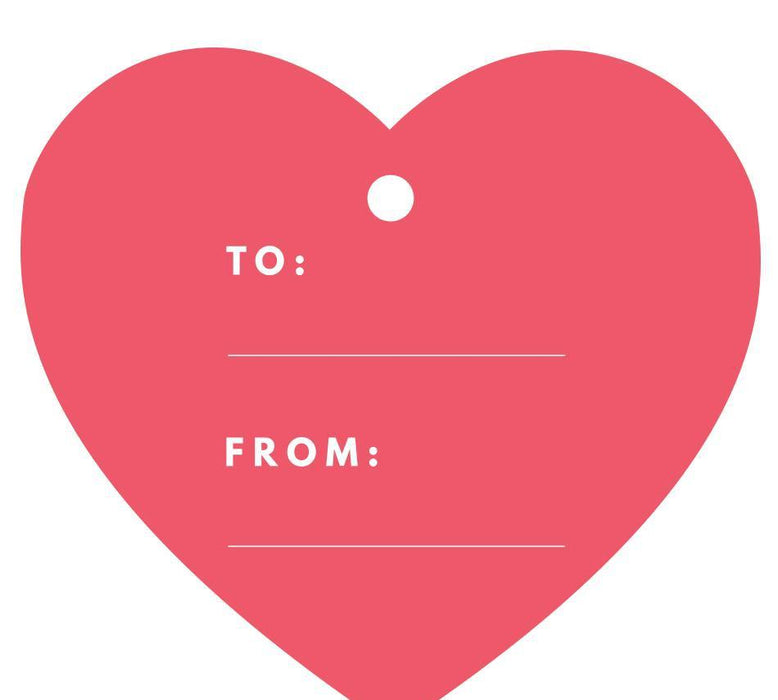 To / From Heart Gift Tags, Modern Style-Set of 30-Andaz Press-Coral-